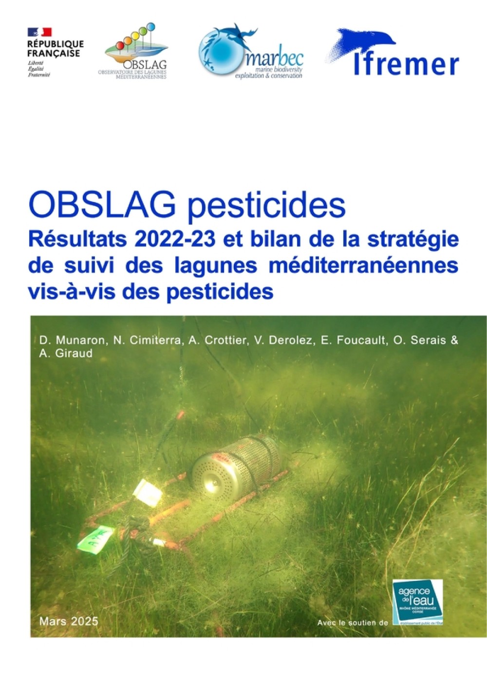[Publication] OBSLAG pesticides - Résultats 2022-23 et bilan de la stratégie de suivi des lagunes méditerranéennes vis-à-vis des pesticides
