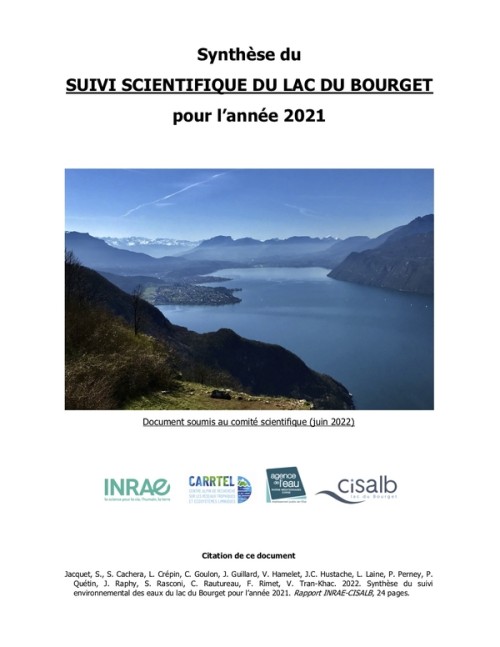 [Publication] Synthèse du suivi scientifique du lac du Bourget pour l'année 2021