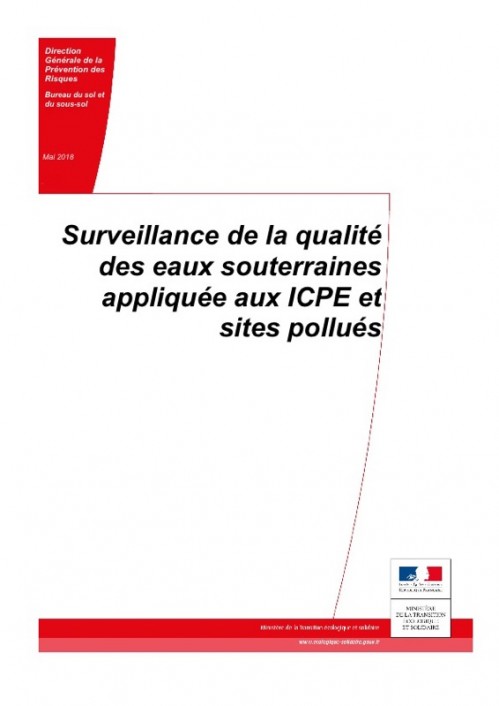 [Publication] Surveillance de la qualité des eaux souterraines appliquée aux ICPE et sites pollués