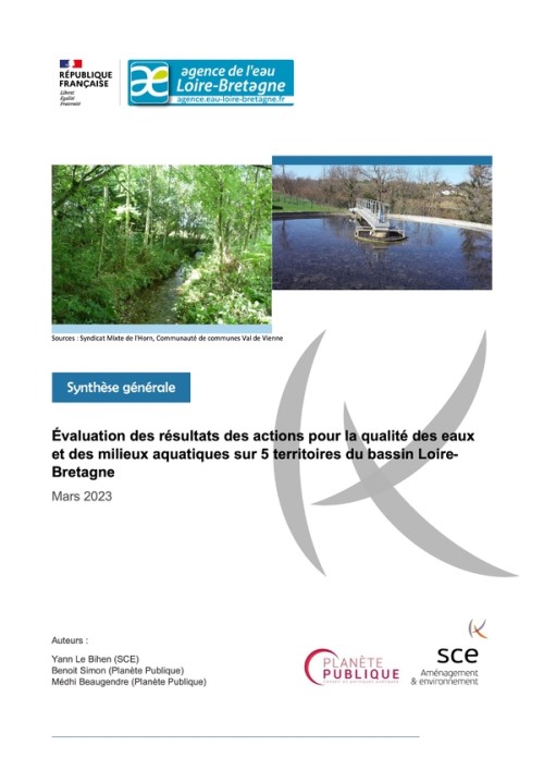 [Publication] Évaluation des résultats des actions pour la qualité des eaux et des milieux aquatiques sur 5 territoires du bassin Loire-Bretagne 