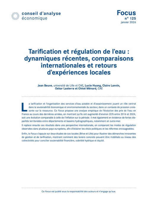 [Publication] Tarification et régulation de l'eau : dynamiques récentes, comparaisons internationales et retours d'expériences locales