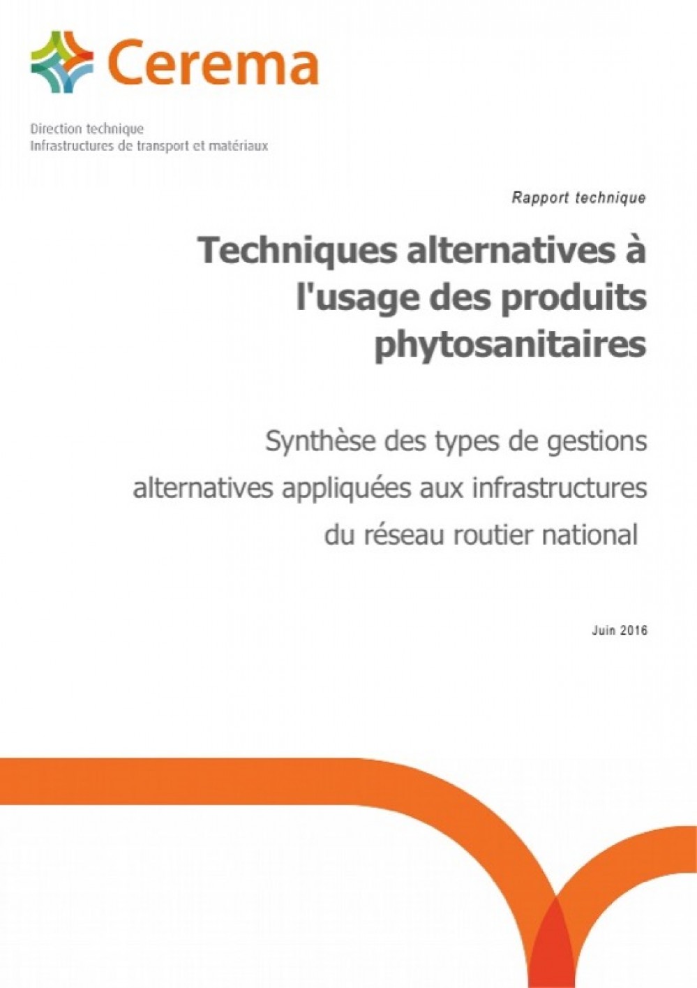 [Publication] Rapport sur les alternatives aux pesticides à destination des gestionnaires d’infrastructures routières - Cerema