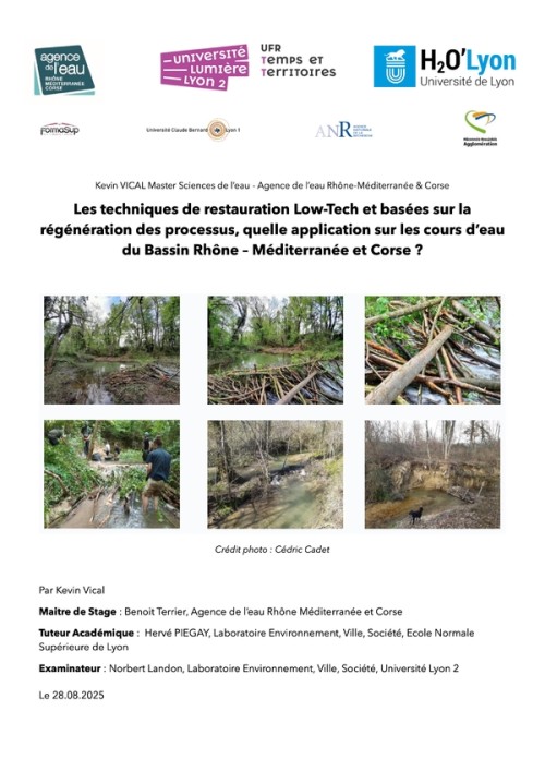 [Publication] Les techniques de restauration low-tech et basées sur la régénération des processus : quelle application sur les cours d'eau du bassin Rhône-Méditerranée-Corse ?