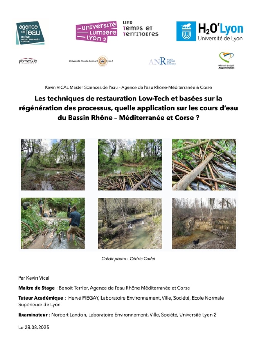 [Publication] Les techniques de restauration low-tech et basées sur la régénération des processus : quelle application sur les cours d'eau du bassin Rhône-Méditerranée-Corse ?