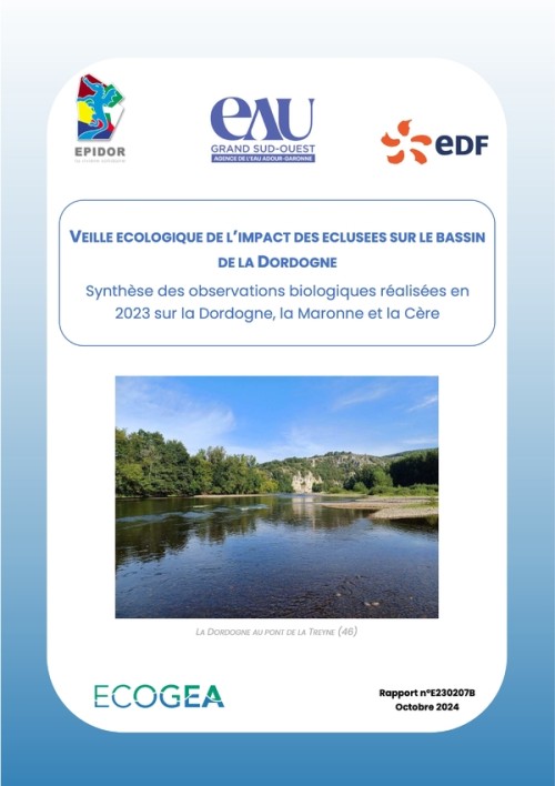 [Publication] Veille écologique de l'impact des éclusées sur le bassin de la Dordogne