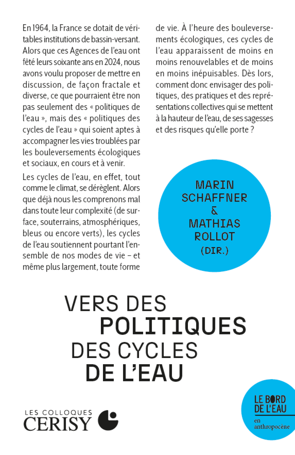 [Publication] Vers des politiques des cycles de l’eau