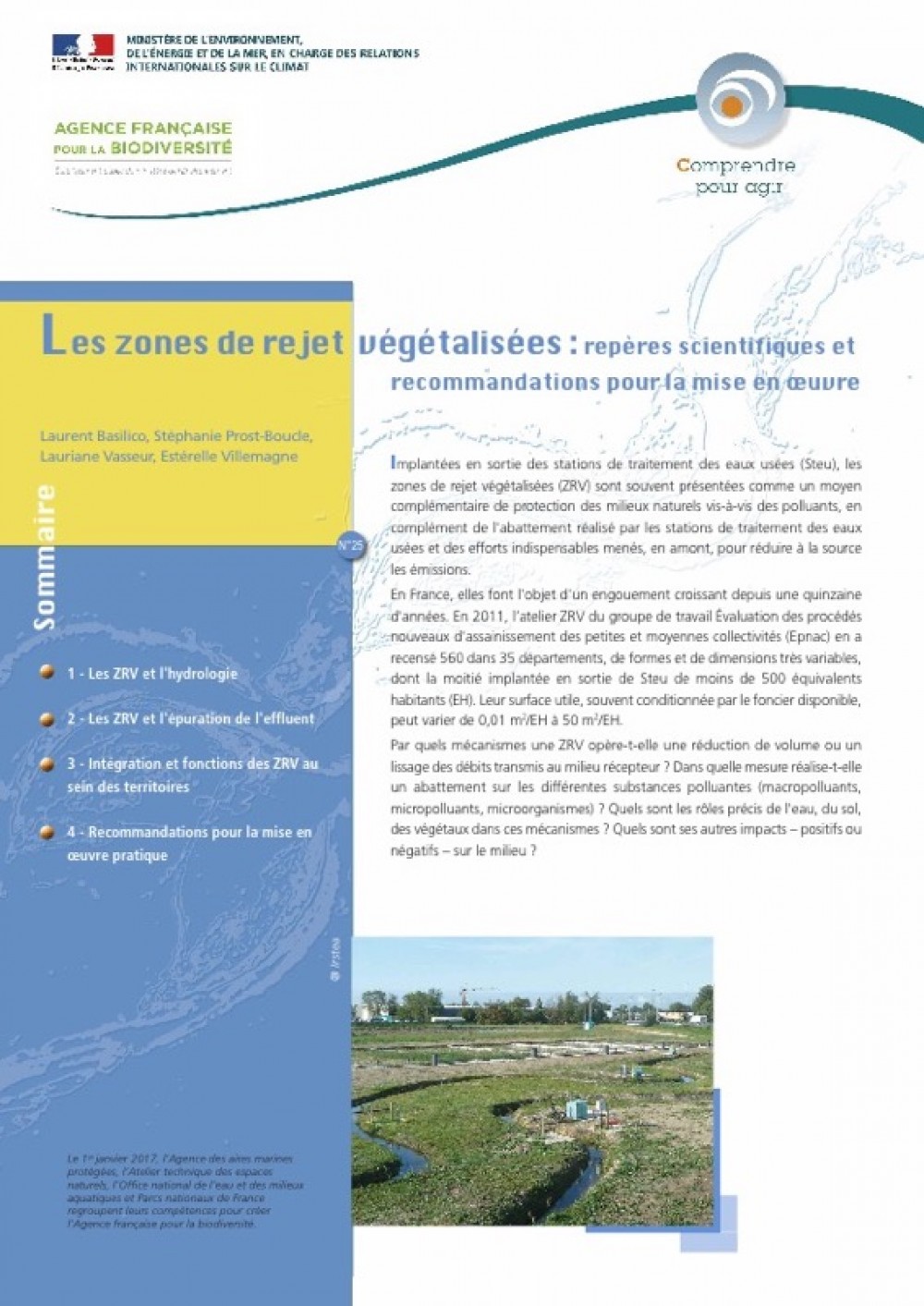 [Publication] Les zones de rejet végétalisées : repères scientifiques et recommandations pour la mise en oeuvre - Onema